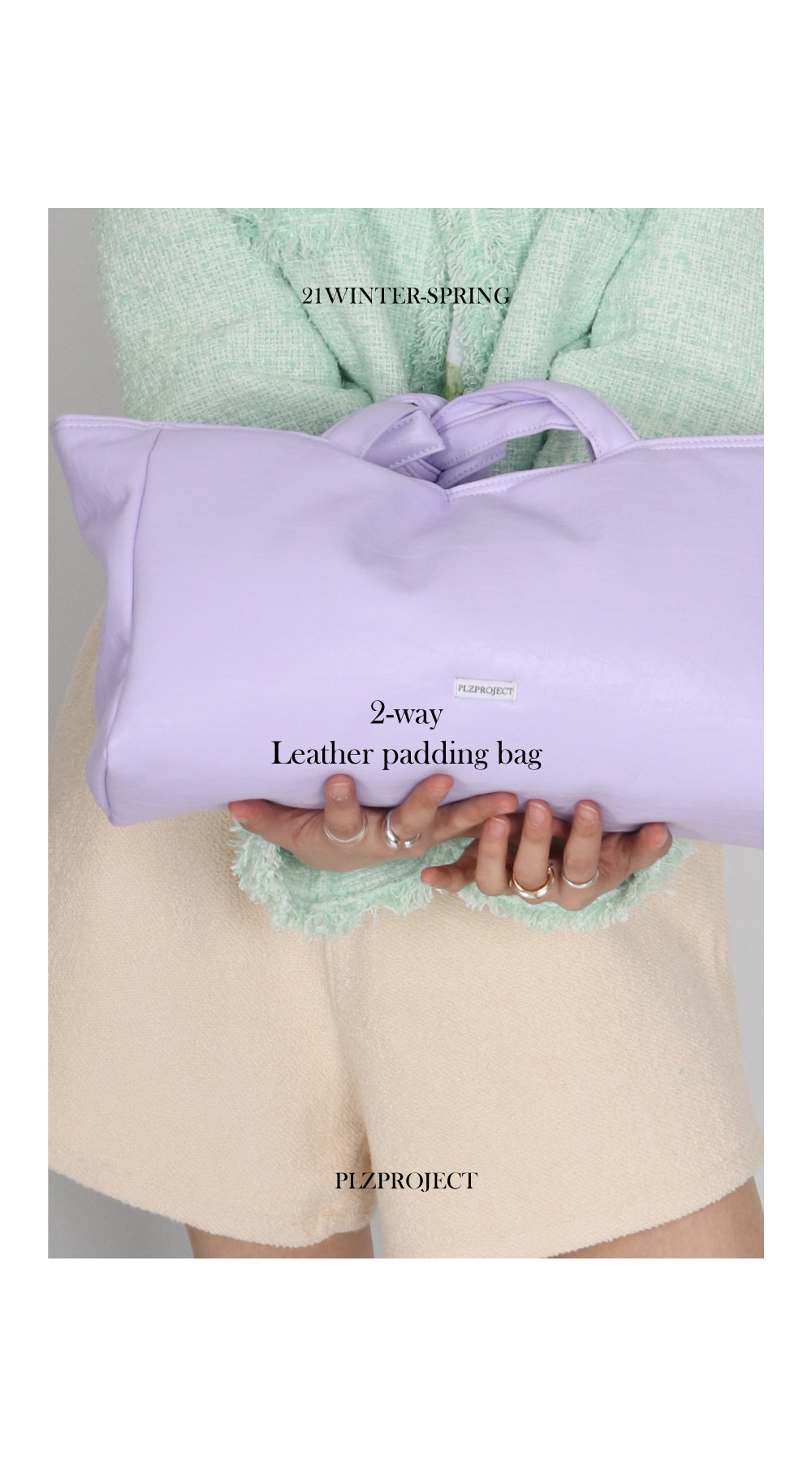 2-way Leather padding bag_violet